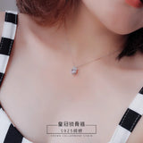 925 Silver Zircon Crown Necklace for Women