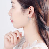 925 Silver Tassel Chain Earring CZ Ear Wire Elegant Jewelry