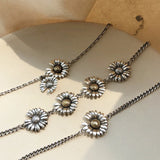 925 Sterling Thai Silver Bracelet with Niche Chrysanthemum
