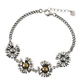 925 Sterling Thai Silver Bracelet with Niche Chrysanthemum