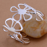 Sterling Silver Bangle Bracelet - Elegant Wedding Charm Jewelry