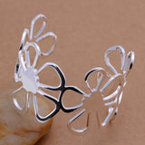 Sterling Silver Bangle Bracelet - Elegant Wedding Charm Jewelry