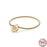 925 Silver Padlock Bracelet Snake Bone Ladies Bracelet