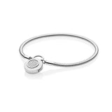 925 Silver Padlock Bracelet Snake Bone Ladies Bracelet