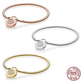 925 Silver Padlock Bracelet Snake Bone Ladies Bracelet