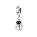 925Silver Charm Robot Bead Fit Bracelet Women Jewelry Rocket Space Astronaut