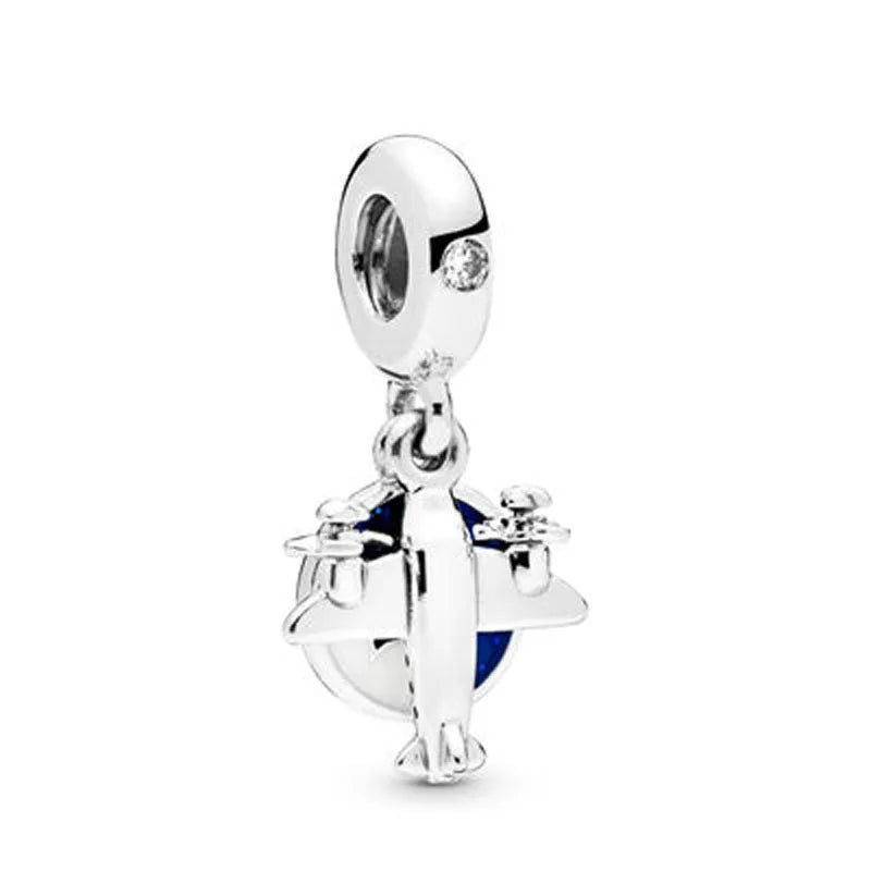 925Silver Charm Robot Bead Fit Bracelet Women Jewelry Rocket Space Astronaut