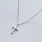 925Silver Diamond Cross Pendant Personality Ladies Necklace Jewelry Gift
