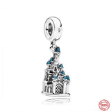Sterling Silver Charm Bead Bracelet Dangle Castle Pendant Gift