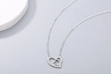 925s Silver Double Love Diamond Pendant Necklace