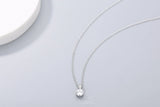925s Silver Water Drop Diamond Pendant Necklace