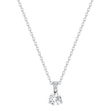 925s Silver Water Drop Diamond Pendant Necklace