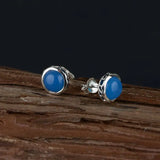 925silver earrings with aquamarine tremella nail