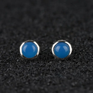 925silver earrings with aquamarine tremella nail