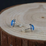 925silver earrings with aquamarine tremella nail