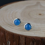 925silver earrings with aquamarine tremella nail