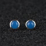 925silver earrings with aquamarine tremella nail