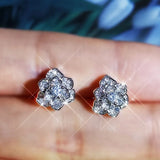 925 Sterling Silver Flower Zircon Jewelry Set for Women