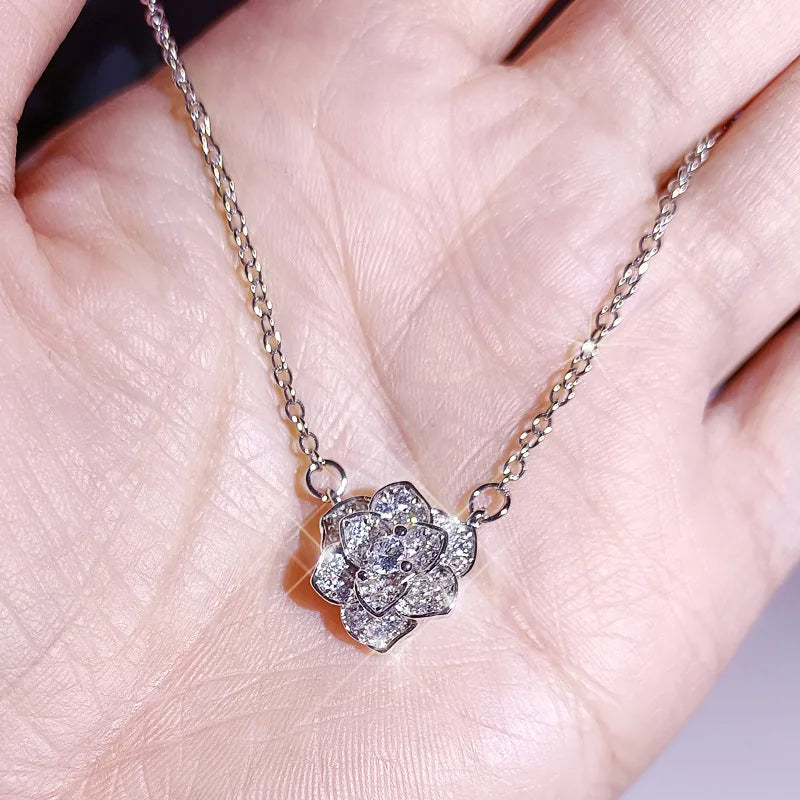 925 Sterling Silver Flower Zircon Jewelry Set for Women