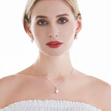 925 Sterling Silver Freshwater Pearl Pendant Necklace for Women