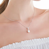 925 Sterling Silver Freshwater Pearl Pendant Necklace for Women