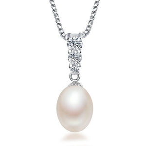 925 Sterling Silver Freshwater Pearl Pendant Necklace for Women