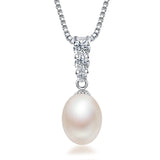 925 Sterling Silver Freshwater Pearl Pendant Necklace for Women
