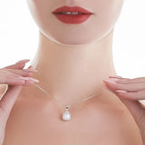 925 Sterling Silver Freshwater Pearl Necklace Pendant for Women