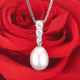 925 Sterling Silver Freshwater Pearl Pendant Necklace for Women