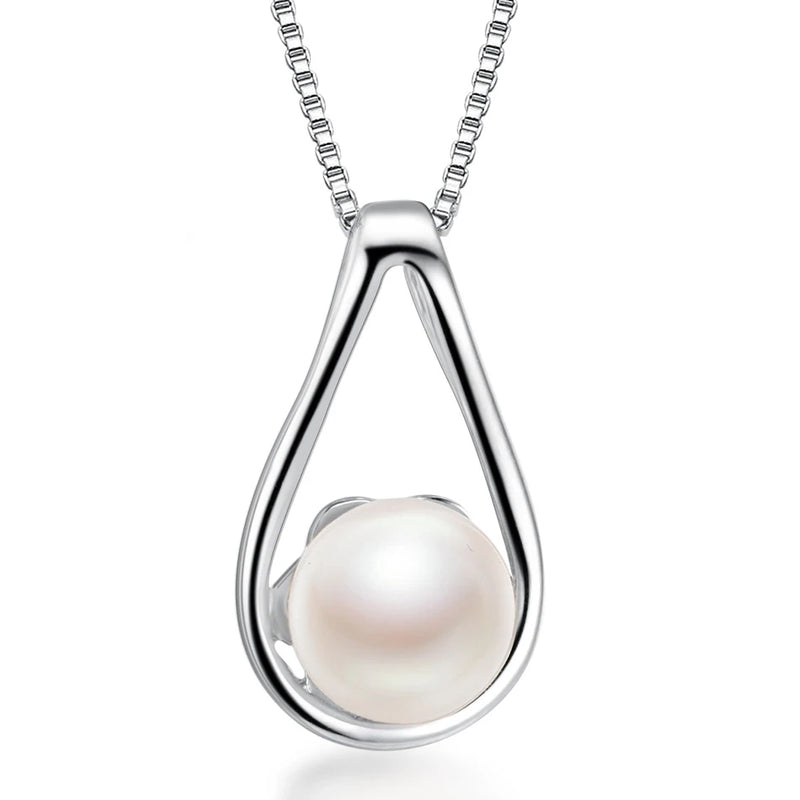 925 Silver Necklace Pendant Natural Freshwater Pearl Jewelry
