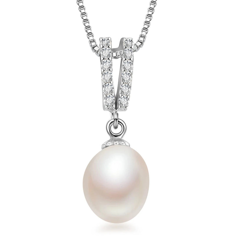 925 Silver Necklace Pendant with Freshwater Pearl Jewelry