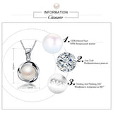 925 Sterling Silver Freshwater Pearl Necklace Pendant for Women