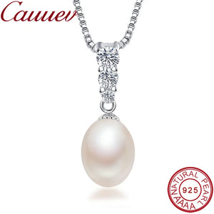 925 Sterling Silver Freshwater Pearl Pendant Necklace for Women