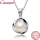 925 Sterling Silver Freshwater Pearl Necklace Pendant for Women