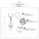 925 Sterling Silver Freshwater Pearl Pendant Necklace for Women