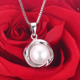 925 Sterling Silver Freshwater Pearl Necklace Pendant for Women