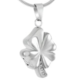 Four Leaf Clover Cremation Necklace - Engravable Keepsake Pendant