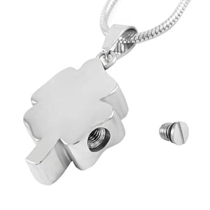 Four Leaf Clover Cremation Necklace - Engravable Keepsake Pendant