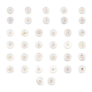 92pcs/Box Freshwater Shell Letter Number Charms Pendant DIY Necklace Bracelet