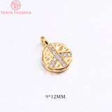 6PCS 9x12MM 24K Plated Symbol Charms Pendants DIY Jewelry Accessories