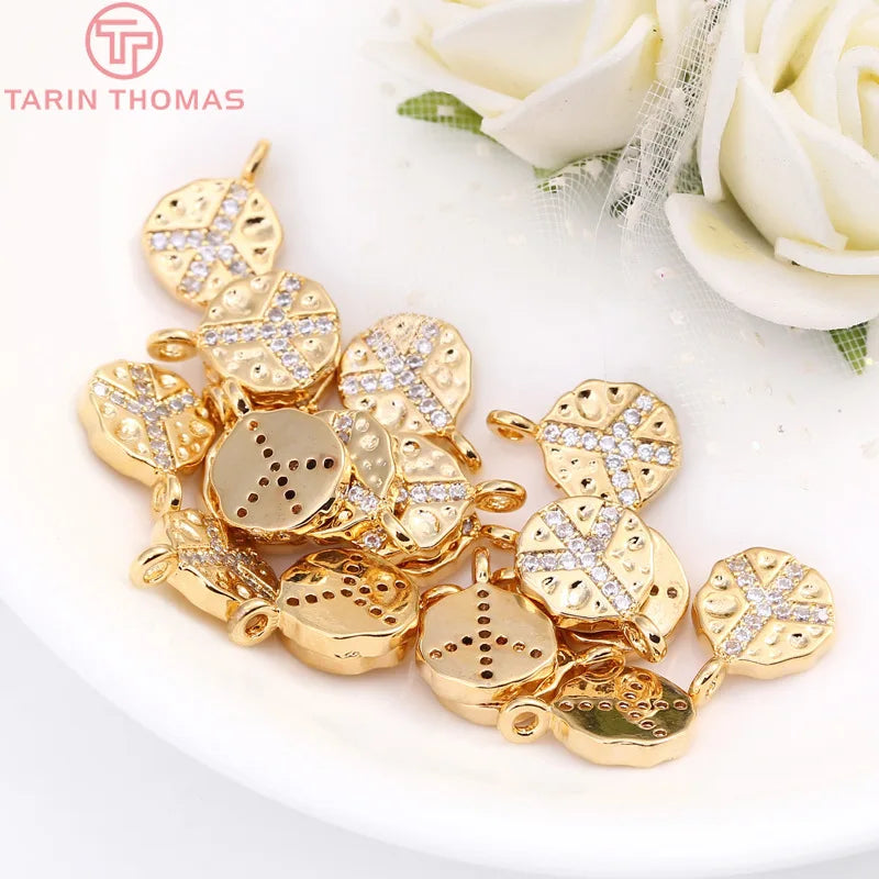 6PCS 9x12MM 24K Plated Symbol Charms Pendants DIY Jewelry Accessories