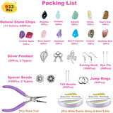 933Pcs Natural Gemstone Beads Kit for DIY Jewelry Making