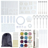 94 Pcs Silicone Casting Resin Molds And Tools Set Glitter Sequins