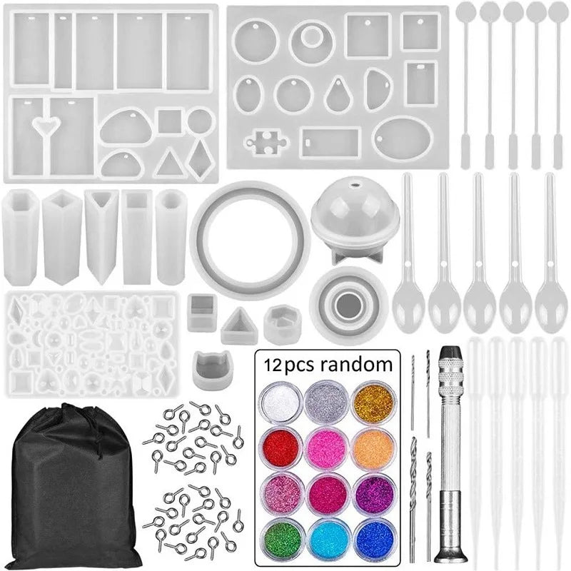 94 Pcs Silicone Resin Casting Molds Set For Jewelry Making DIY Tools