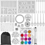 94 Pcs Silicone Resin Casting Molds Set For Jewelry Making DIY Tools