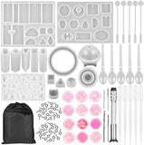 94 Pcs Silicone Resin Casting Molds Set For Jewelry Making DIY Tools