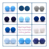 95 Pcs 15Mm Silicone Beads Bulk For Keychain Making