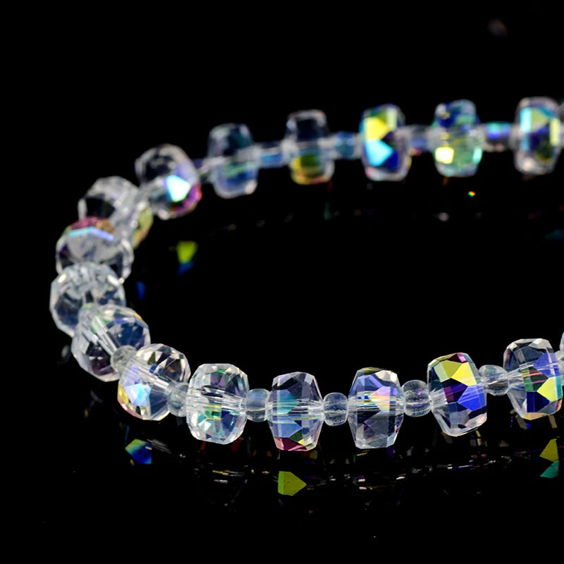 95 Pcs Wheel Shape Crystal Glass Beads 5x7mm