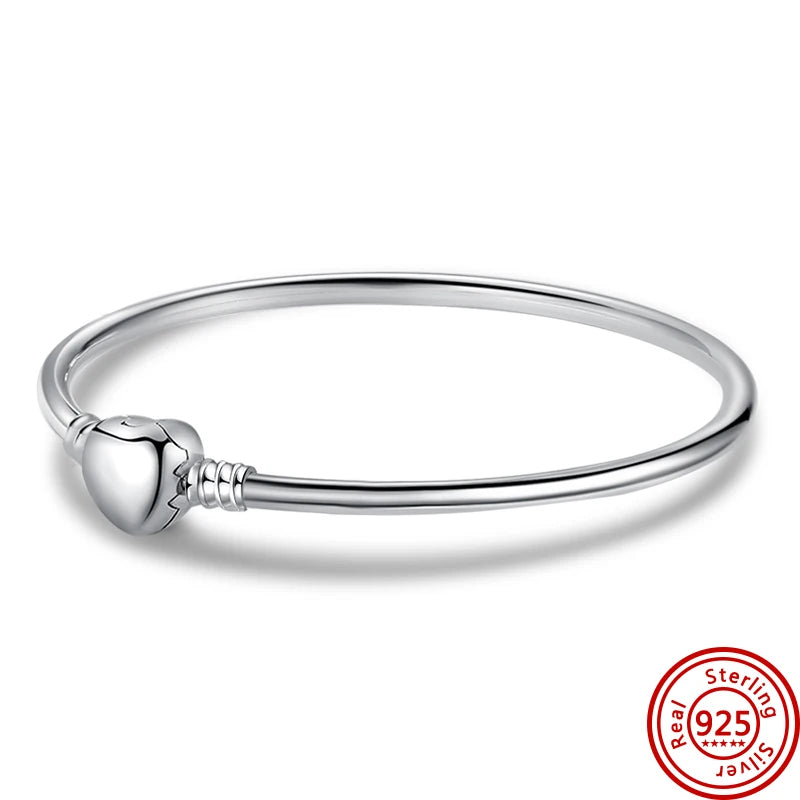 Sterling Silver Heart T-buckle Bracelet for Women