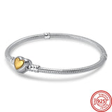 Sterling Silver Heart T-buckle Bracelet for Women